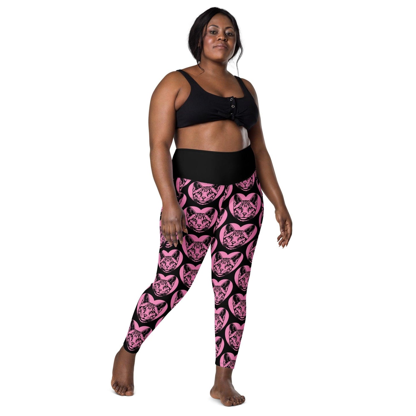 Cat breed leggings with pockets - EGYPTIAN MAU - HERTTAHOUND - pink