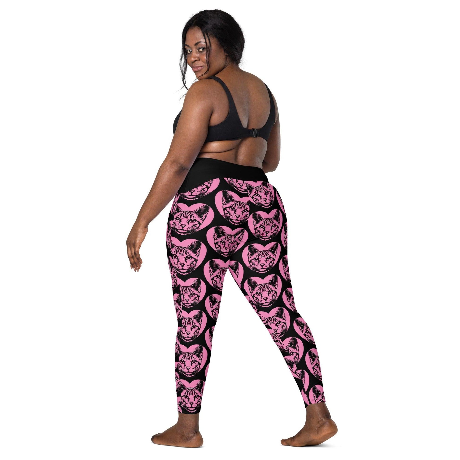 Cat breed leggings with pockets - EGYPTIAN MAU - HERTTAHOUND - pink