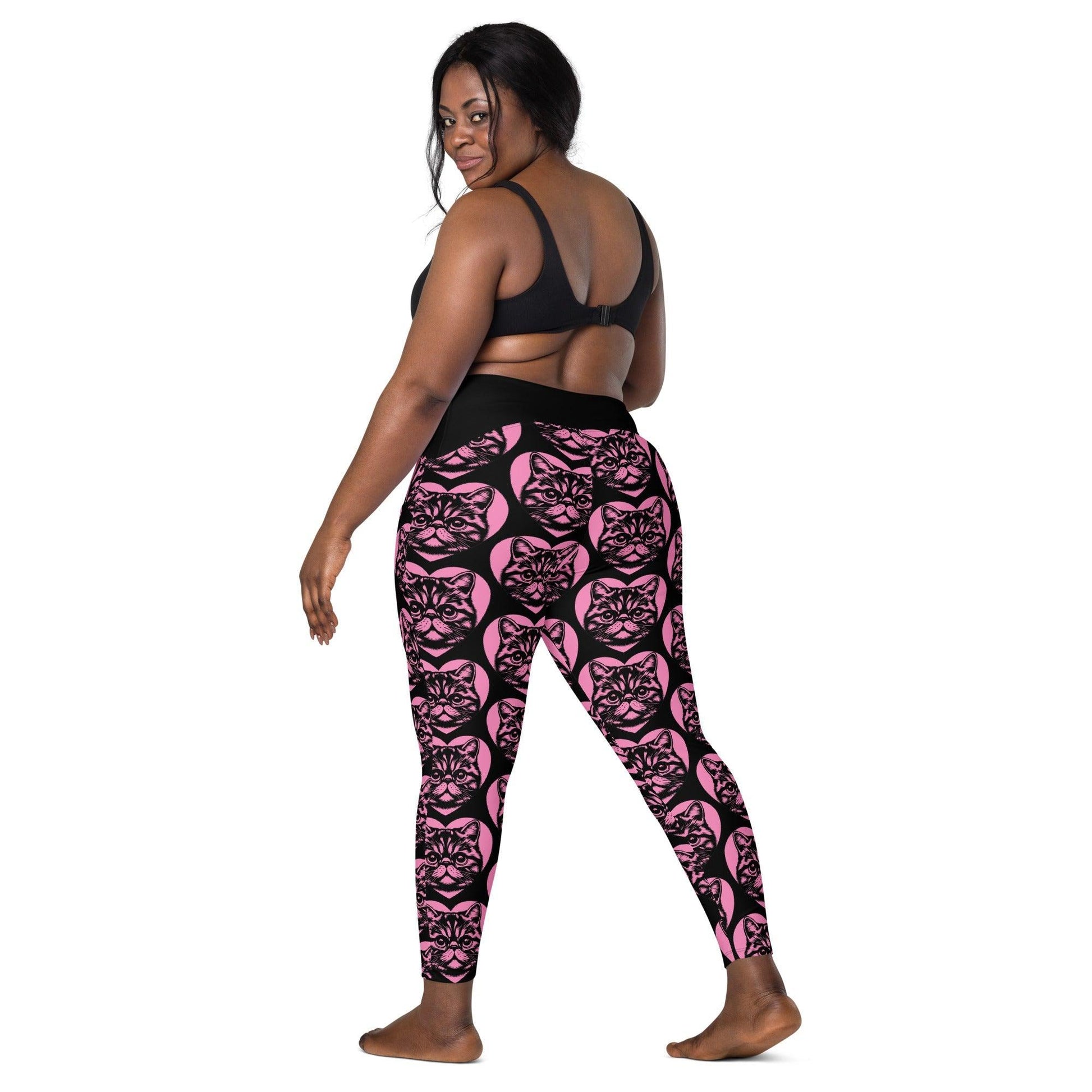 Cat breed leggings with pockets - EXOTIC SHORTHAIR - HERTTAHOUND - pink