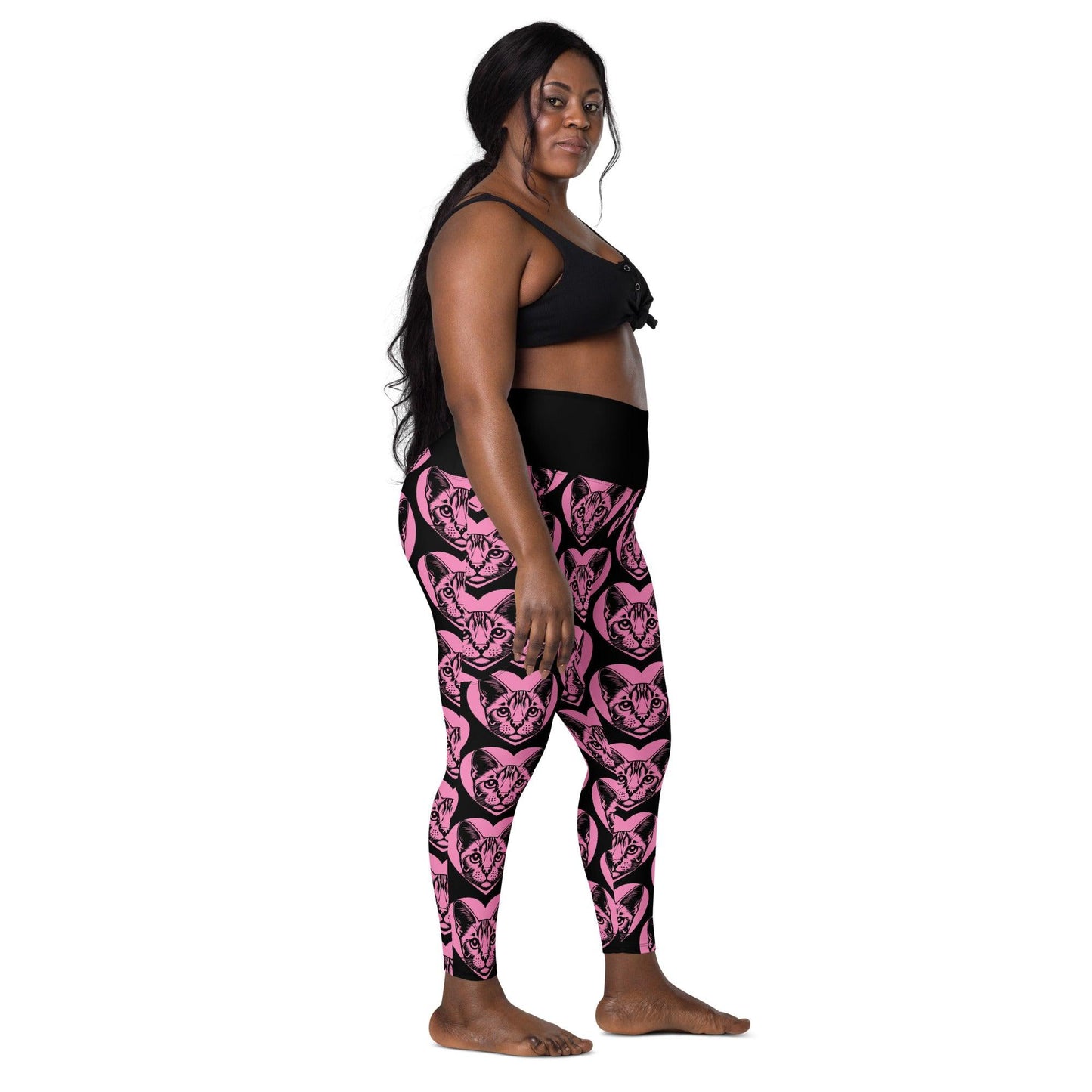 Cat breed leggings with pockets - OCICAT - HERTTAHOUND - pink