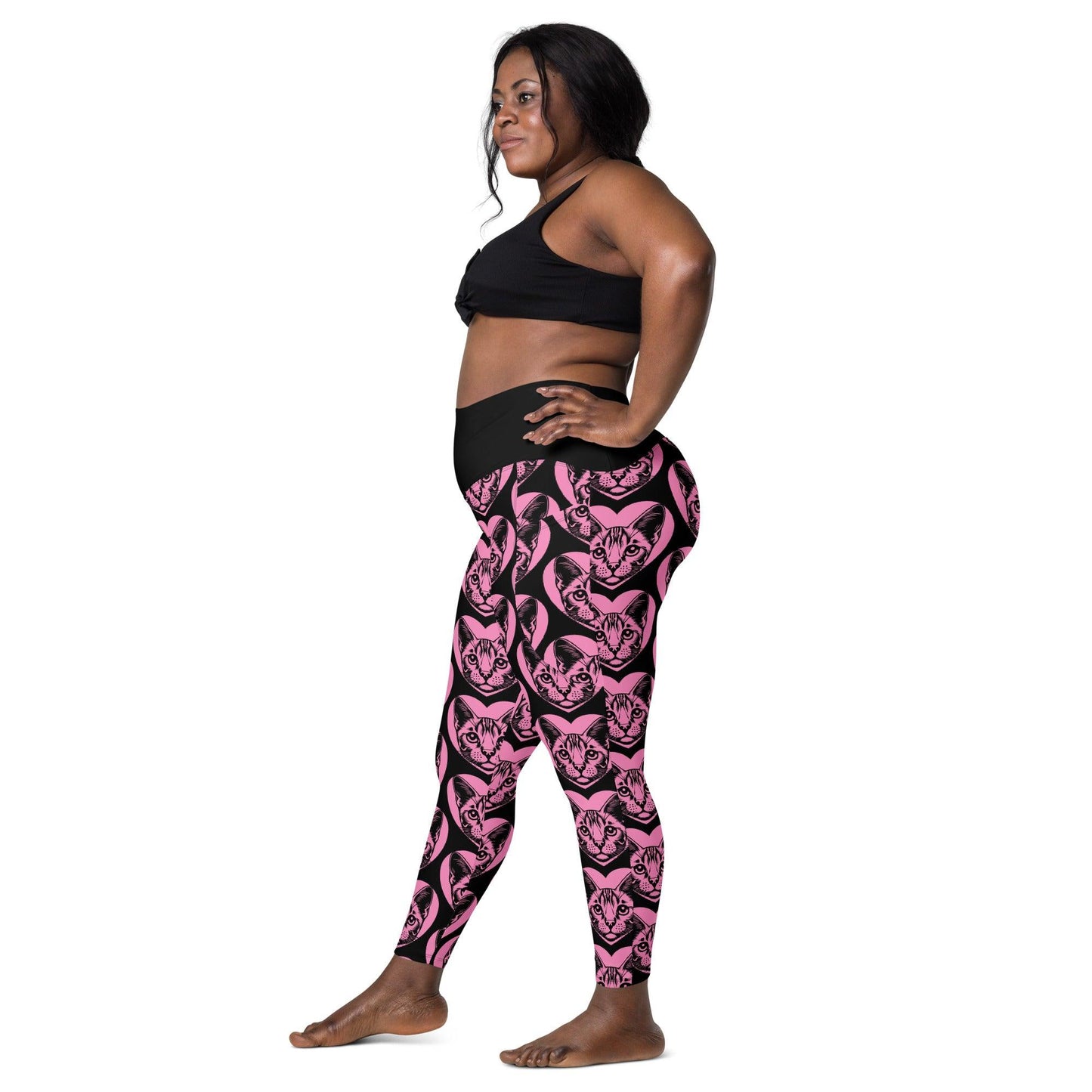 Cat breed leggings with pockets - OCICAT - HERTTAHOUND - pink