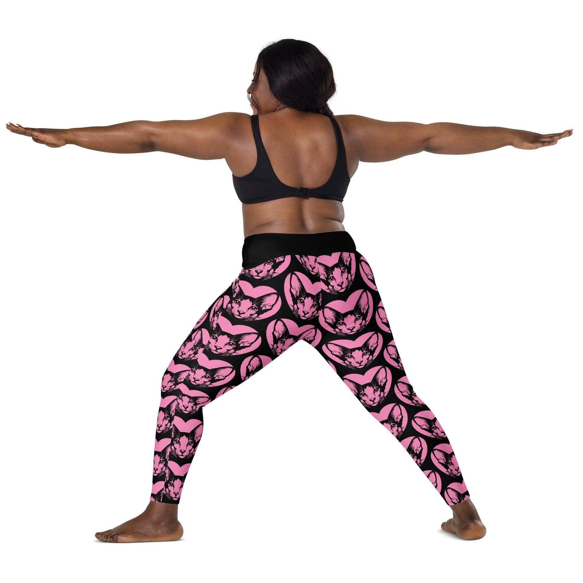 Cat breed leggings with pockets - ORIENTAL SHORTHAIR - HERTTAHOUND - pink