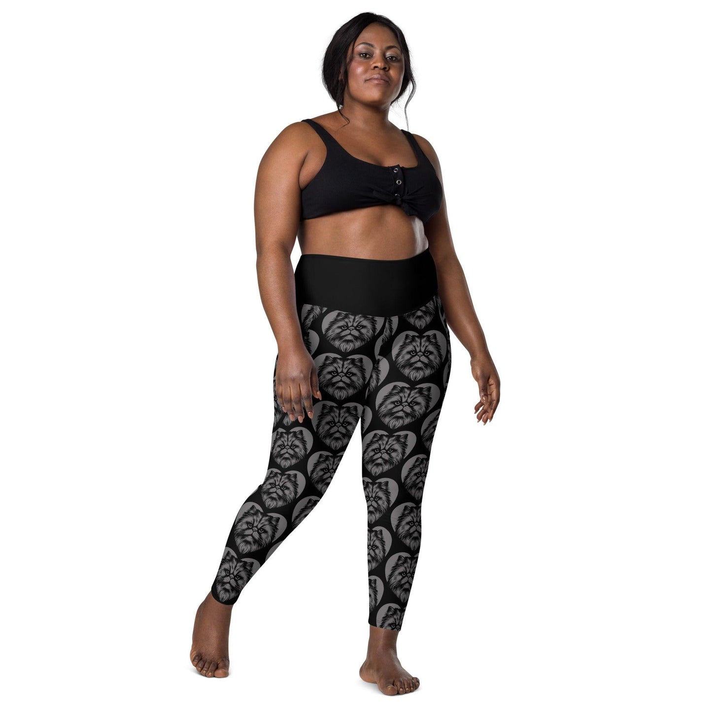 Cat breed leggings with pockets - PERSIAN - HERTTAHOUND - grey