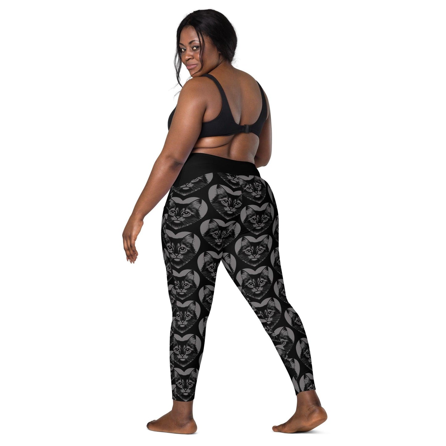 Cat breed leggings with pockets - SOMALI - HERTTAHOUND - grey