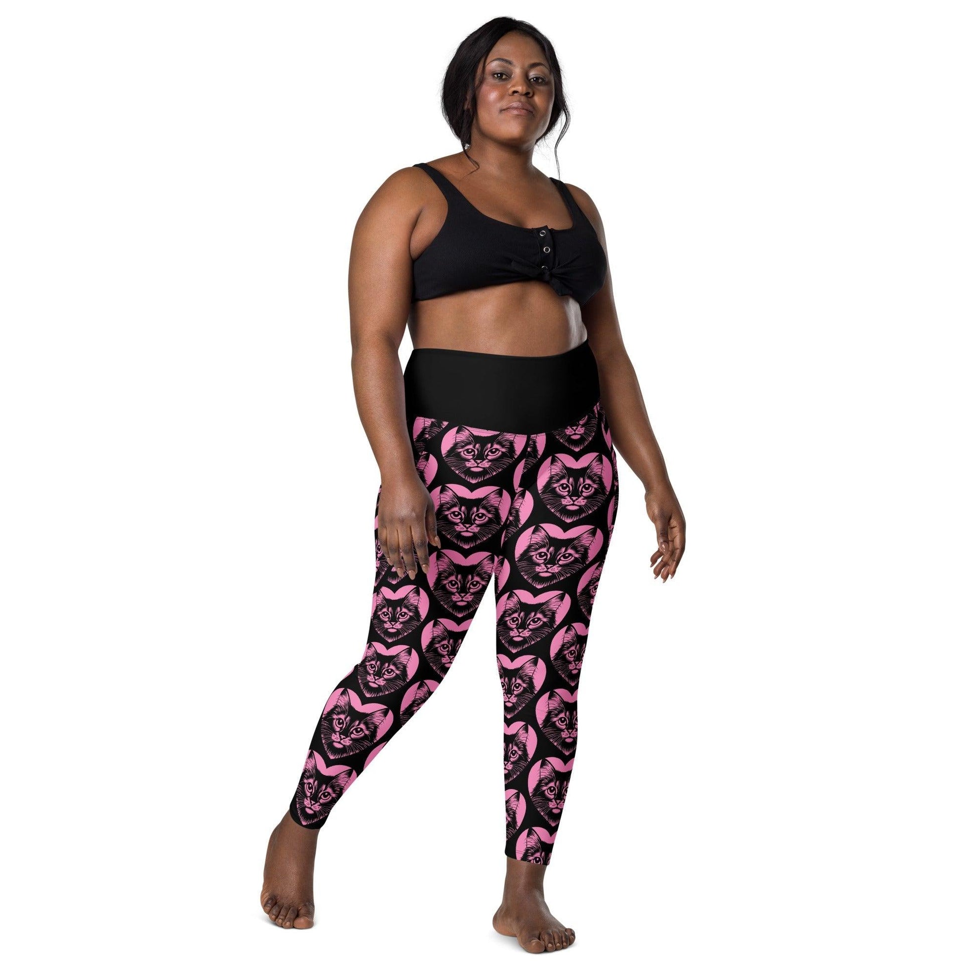 Cat breed leggings with pockets - SOMALI - HERTTAHOUND - pink