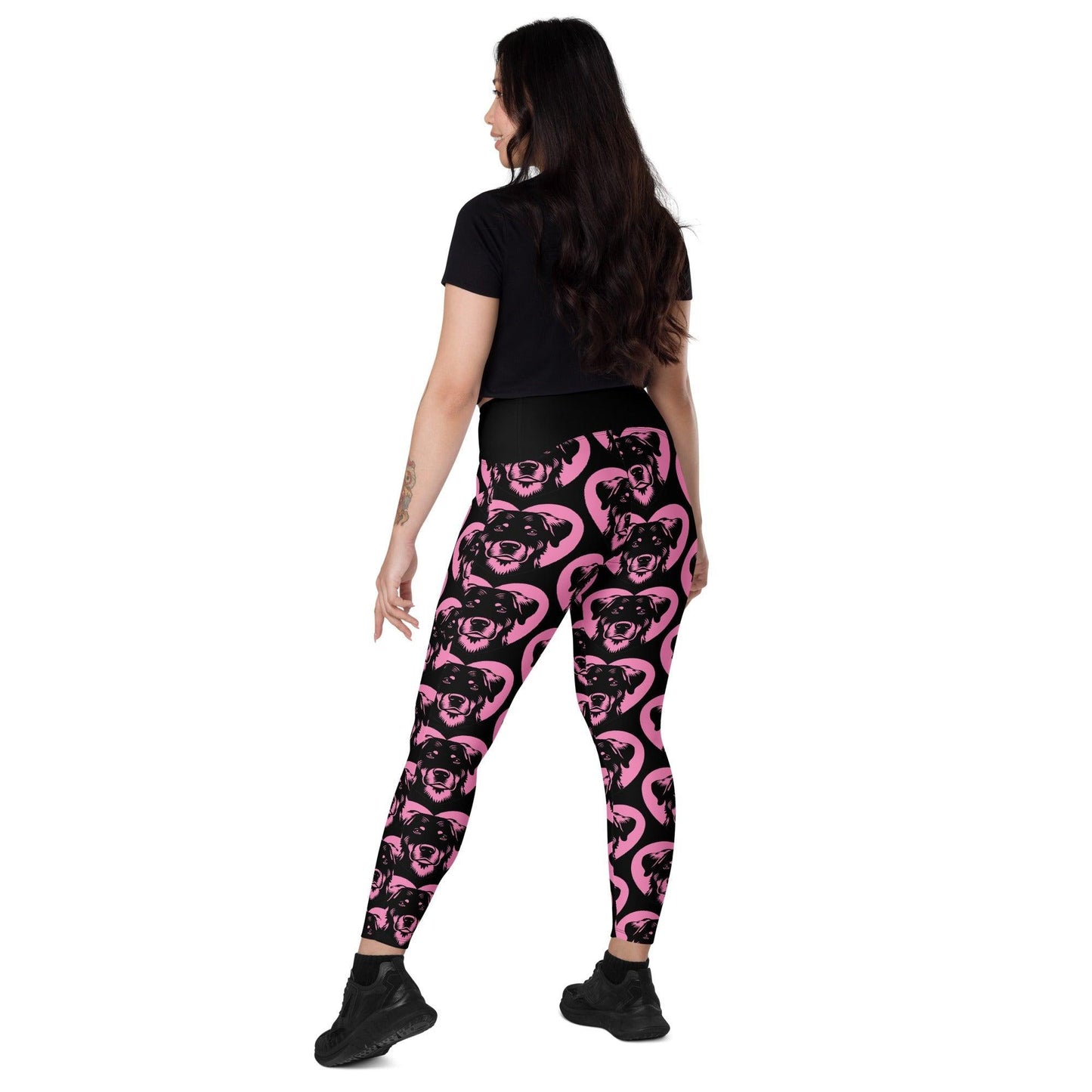 Dog breed leggings with pockets - BEAUCERON - HERTTAHOUND - pink