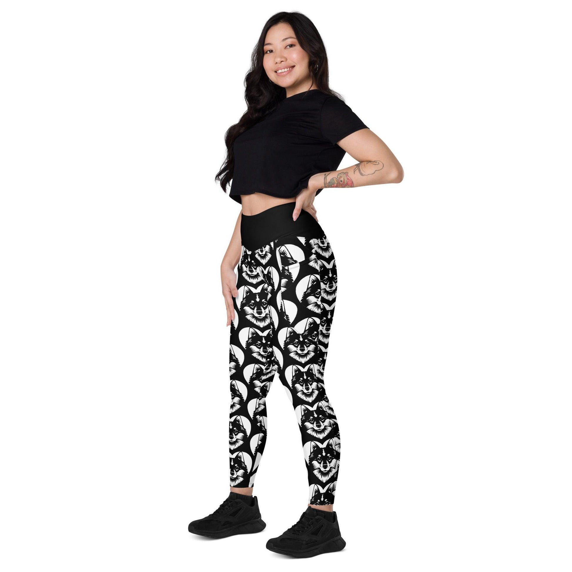 Dog breed leggings with pockets - FINNISH SPITZ - HERTTAHOUND