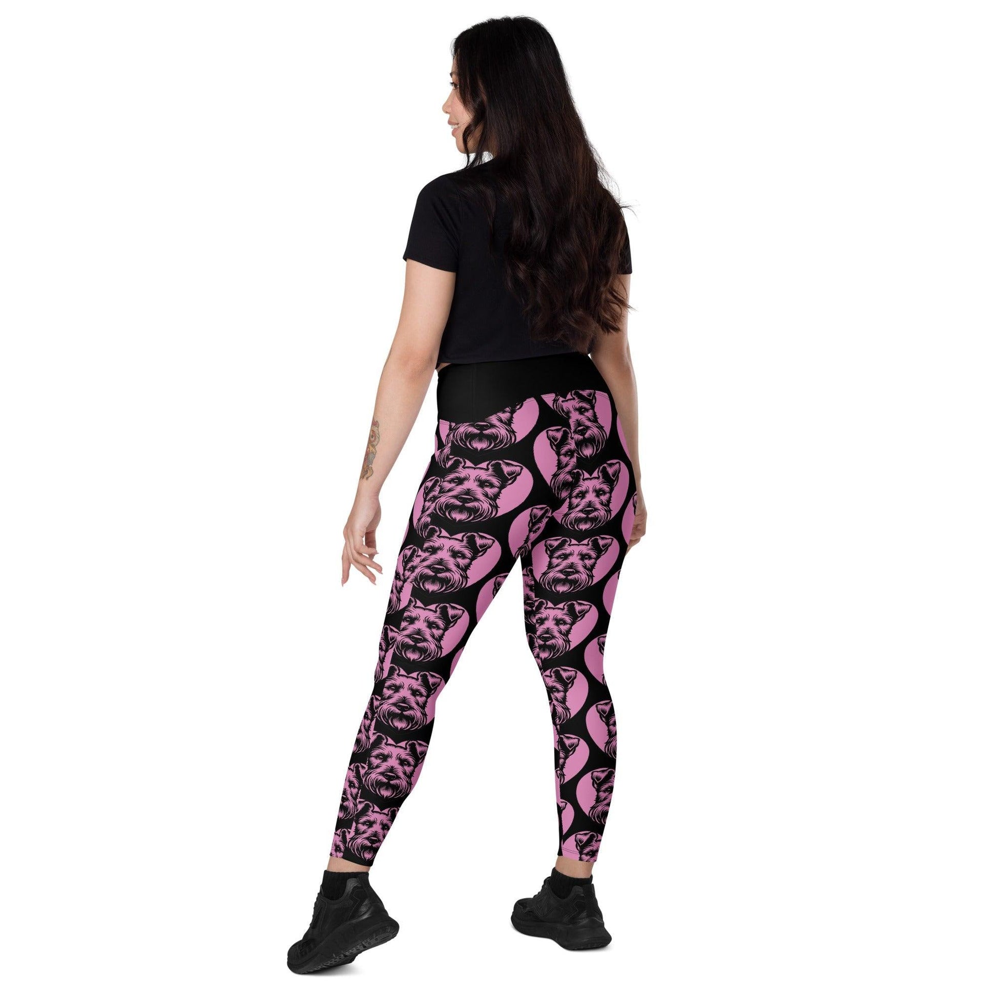 Dog breed leggings with pockets - LAKELAND TERRIER - HERTTAHOUND - pink