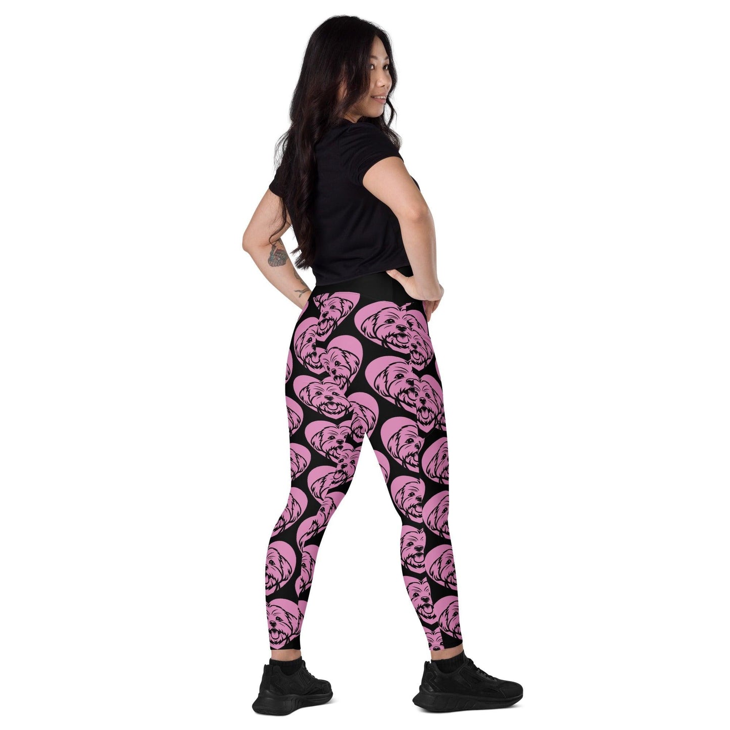 Dog breed leggings with pockets - MALTESE - HERTTAHOUND - pink