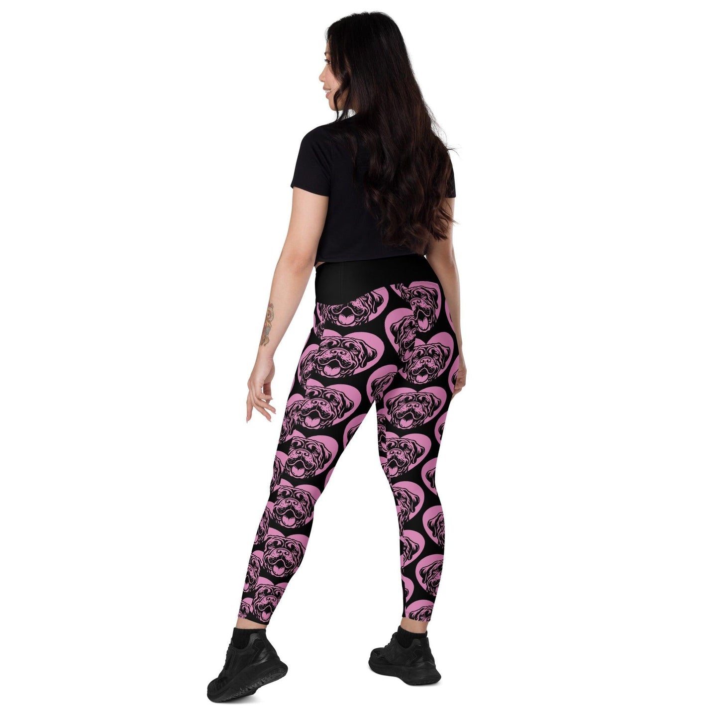 Dog breed leggings with pockets - NEAPOLITAN MASTIFF - HERTTAHOUND - pink