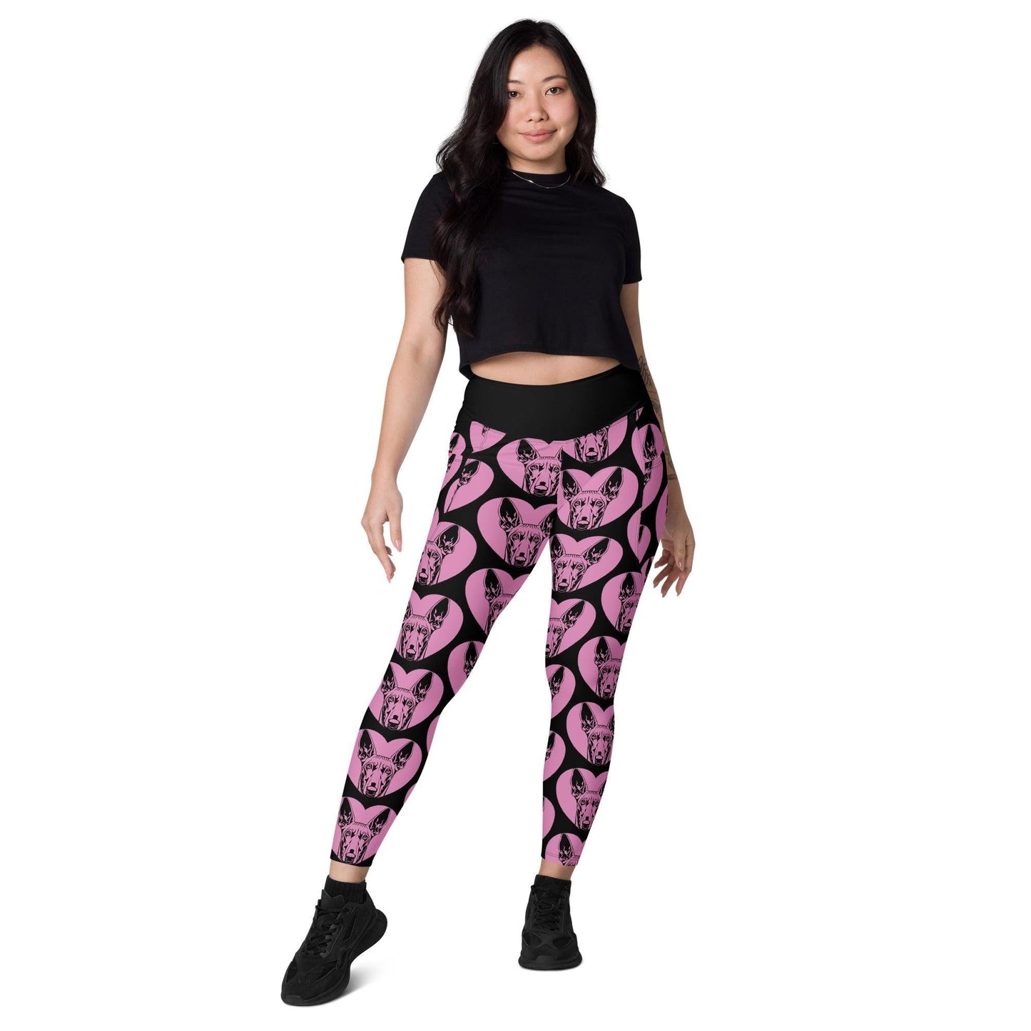 Dog breed leggings with pockets - PHARAOH HOUND 2 - HERTTAHOUND - pink