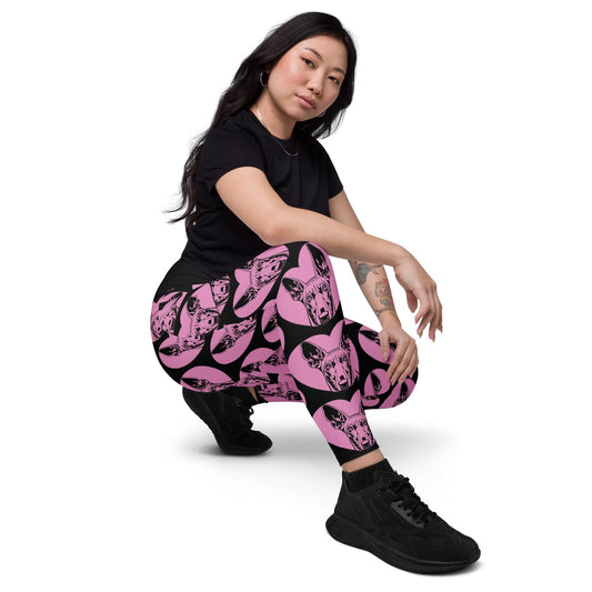 Dog breed leggings with pockets - PHARAOH HOUND 2 - HERTTAHOUND - pink 6XL