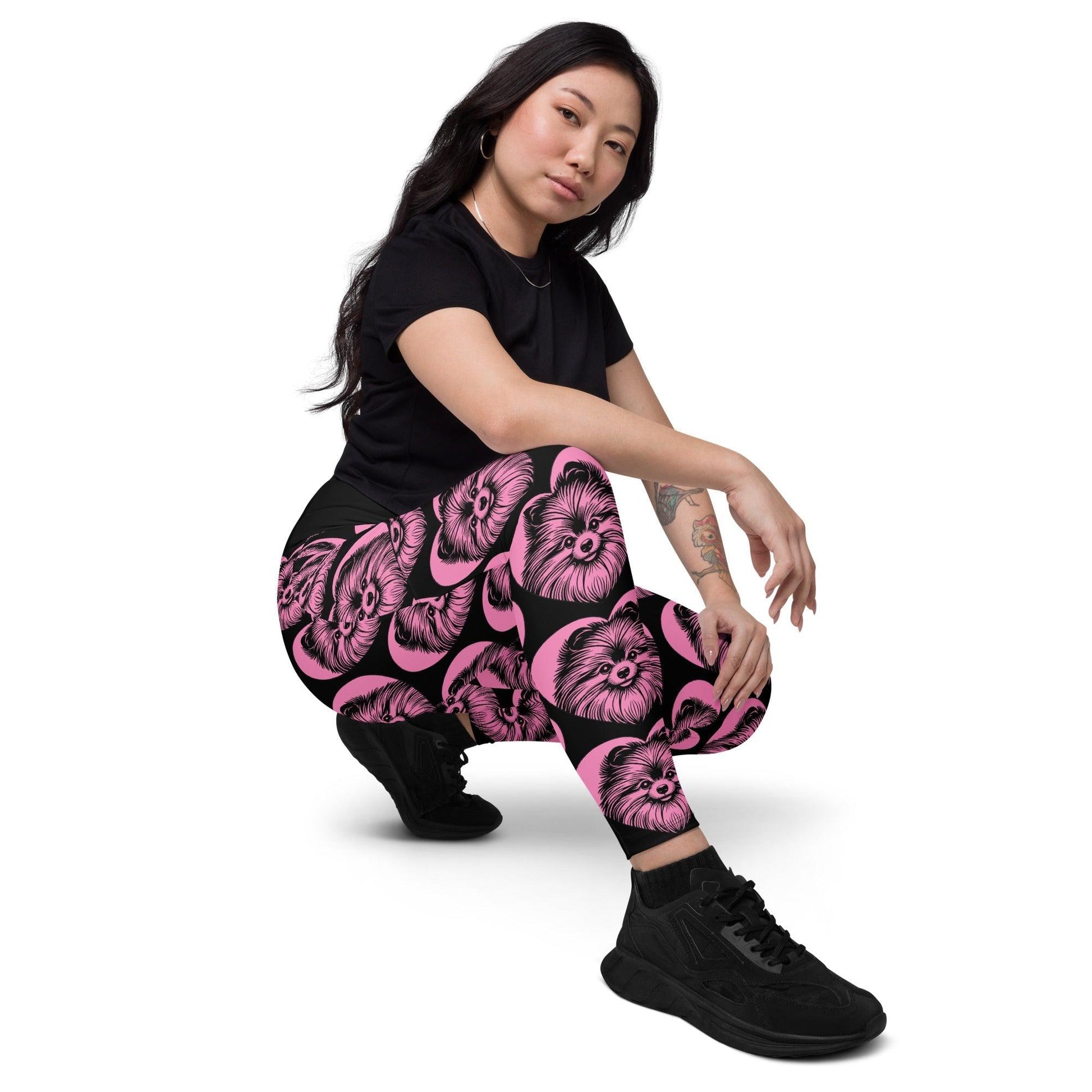 Dog breed leggings with pockets - POMERANIAN 2 - HERTTAHOUND - pink 6XL