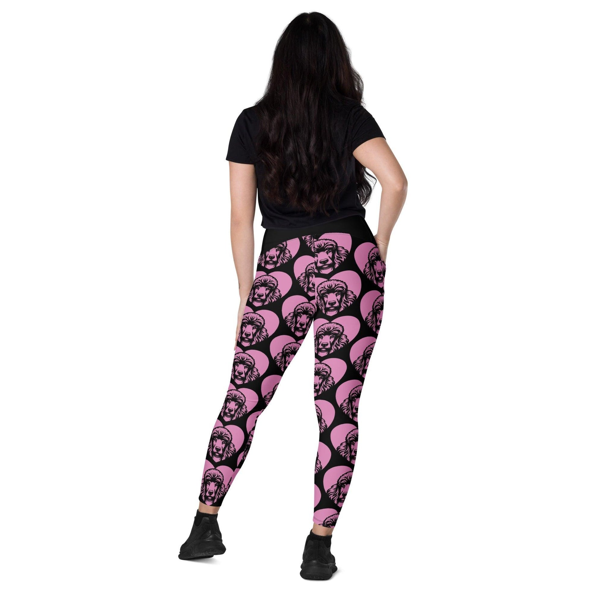 Dog breed leggings with pockets - POODLE 2 - HERTTAHOUND - pink