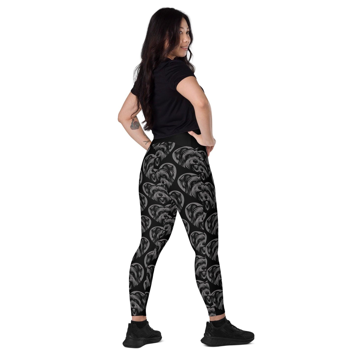 Dog breed leggings with pockets - SKYE TERRIER - HERTTAHOUND - grey