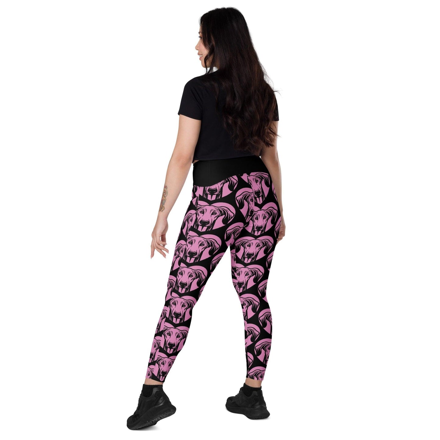 Dog breed leggings with pockets - SLOUGHI - HERTTAHOUND - pink