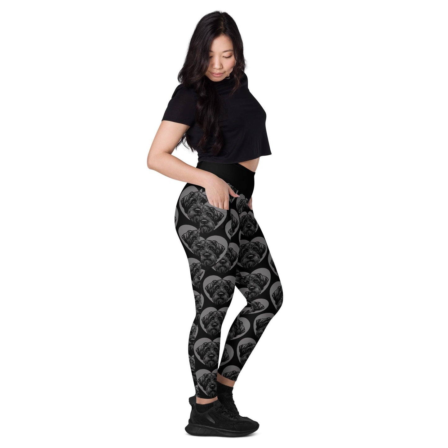 Dog breed leggings with pockets - WIREHAIRED POINTING GRIFFON - HERTTAHOUND - grey