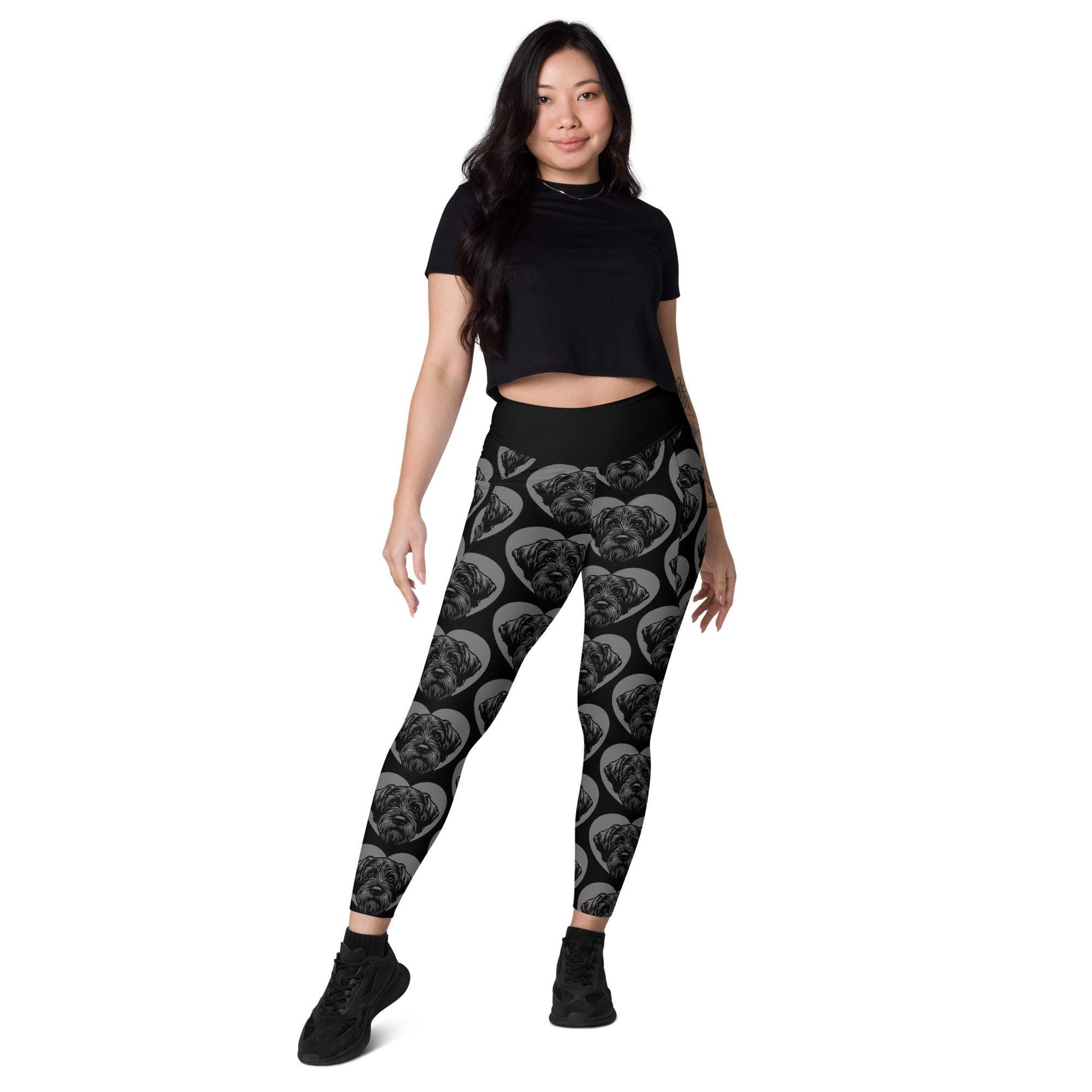 Dog breed leggings with pockets - WIREHAIRED POINTING GRIFFON - HERTTAHOUND - grey