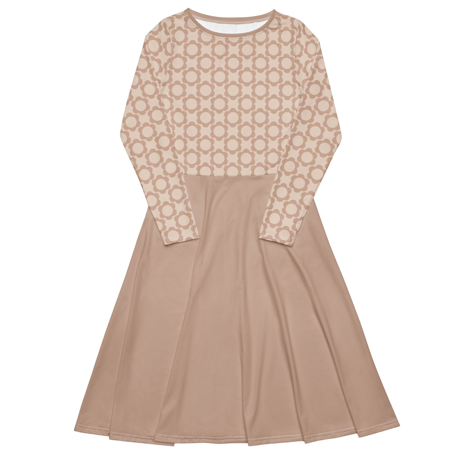 Midi dress - ELLIE BLOOM tender beige - Classic floral print 6XL