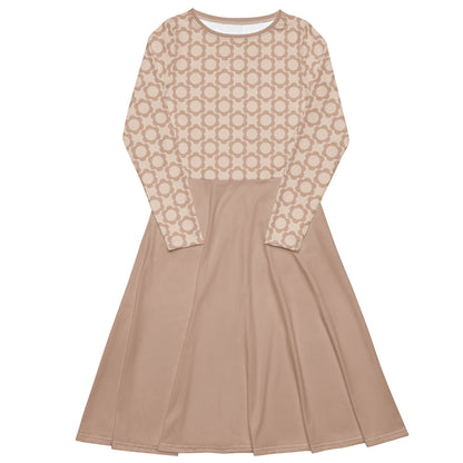 Midi dress - ELLIE BLOOM tender beige - Classic floral print 6XL