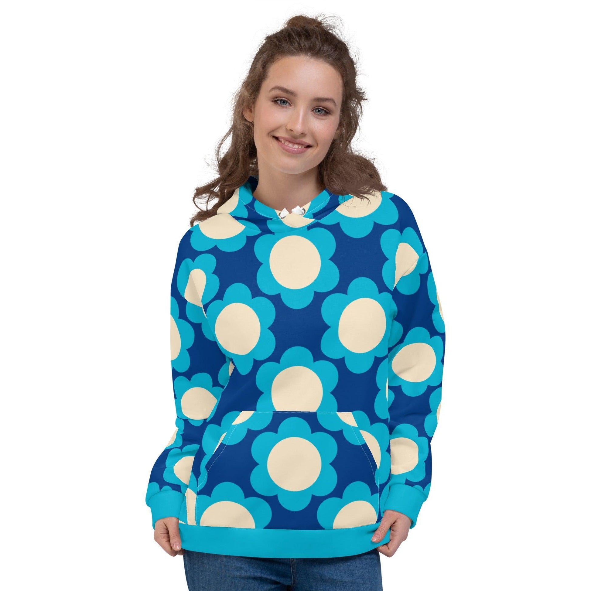 Hoodie - ELLIE blue - Classic floral print