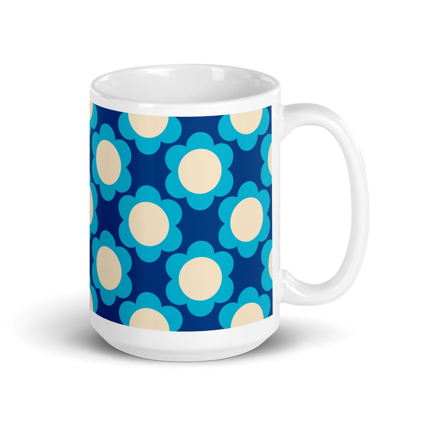 Mug - ELLIE blue - Classic floral print 15 oz