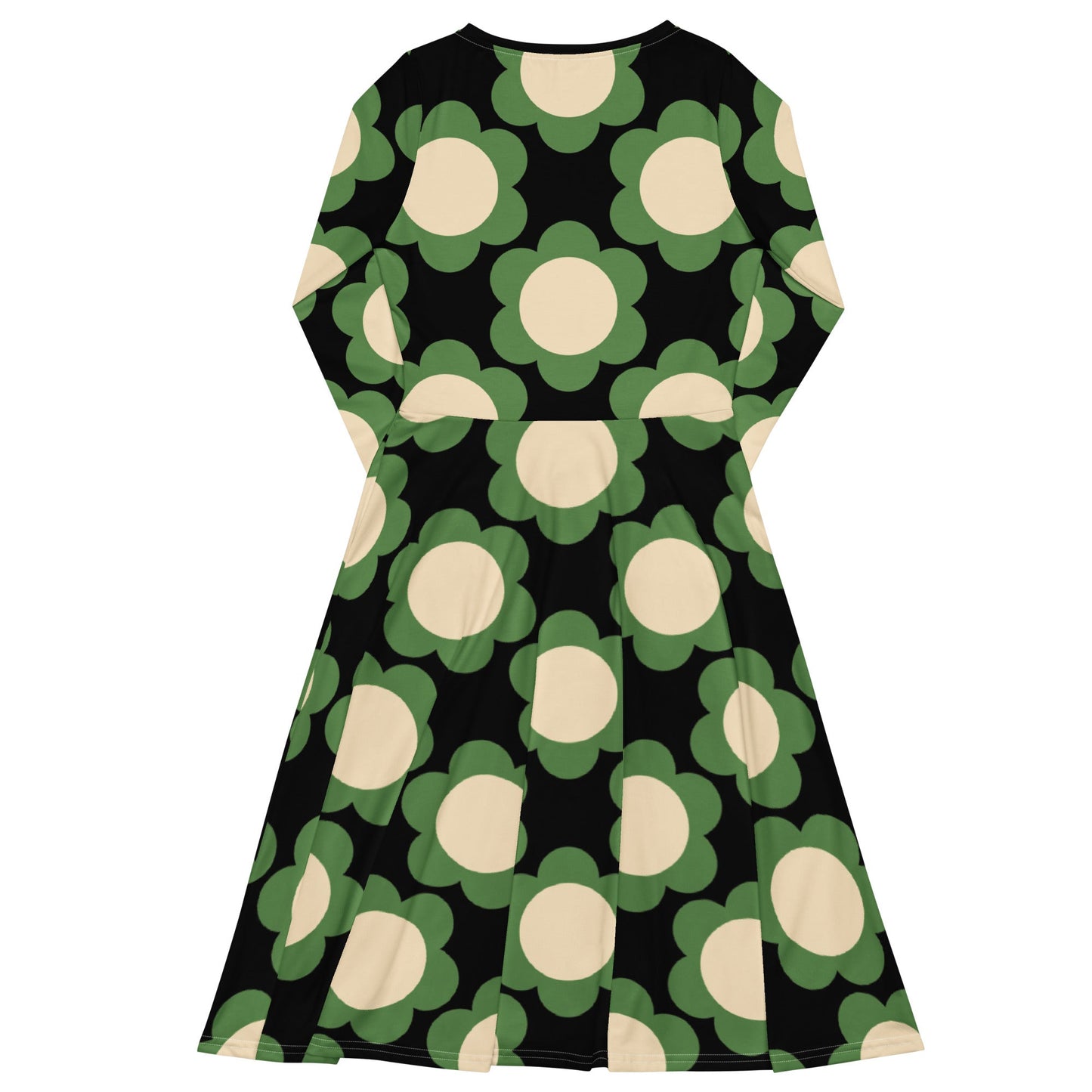Midi dress - ELLIE green black - Classic floral print