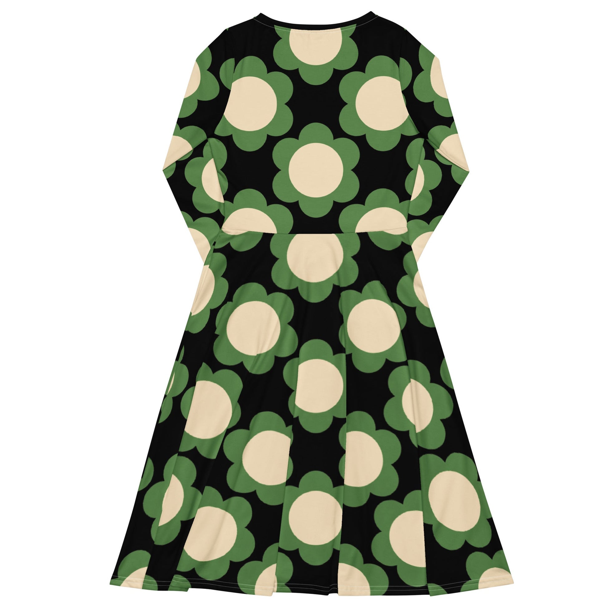 Midi dress - ELLIE green black - Classic floral print