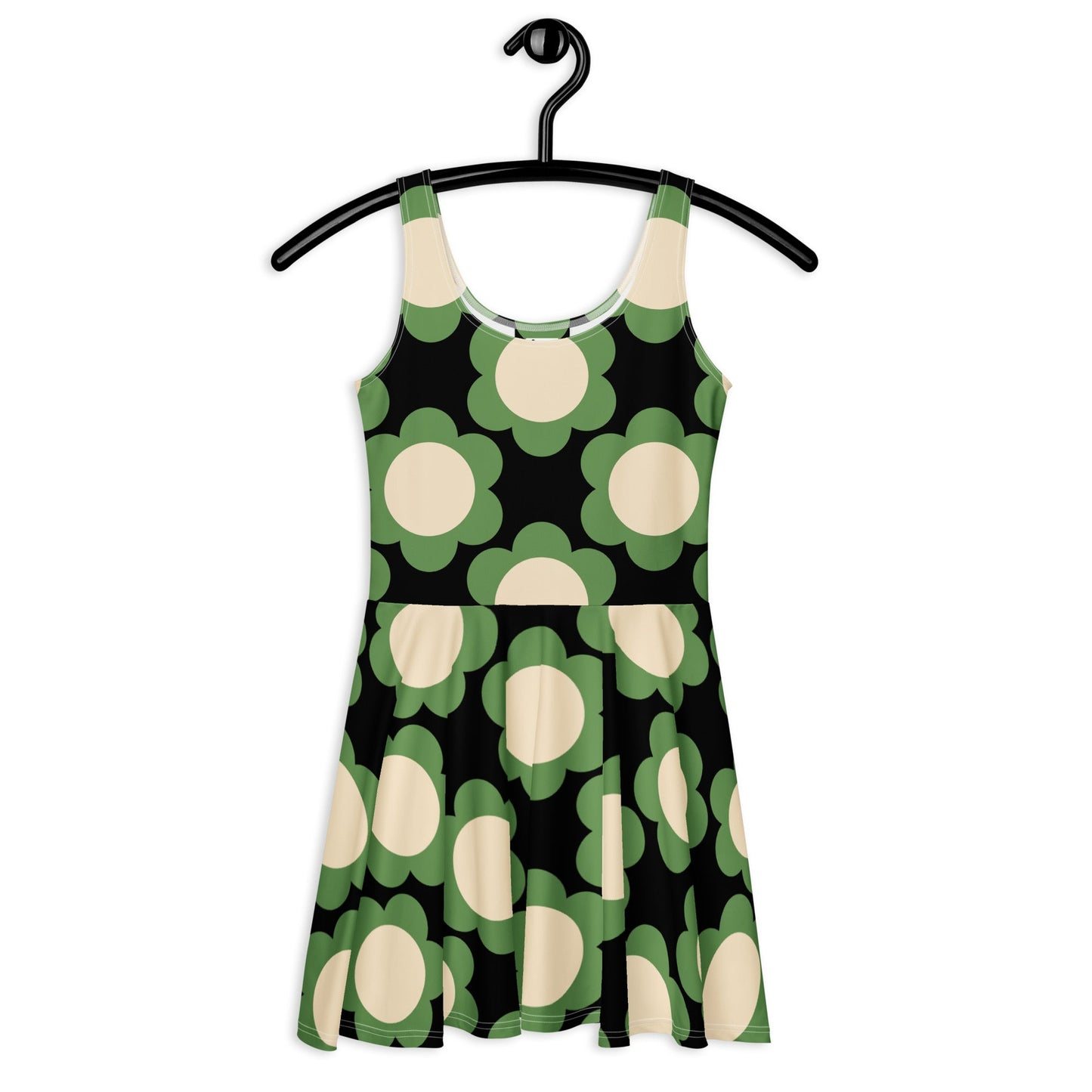 Skater dress - ELLIE green black - Classic floral print 3XL