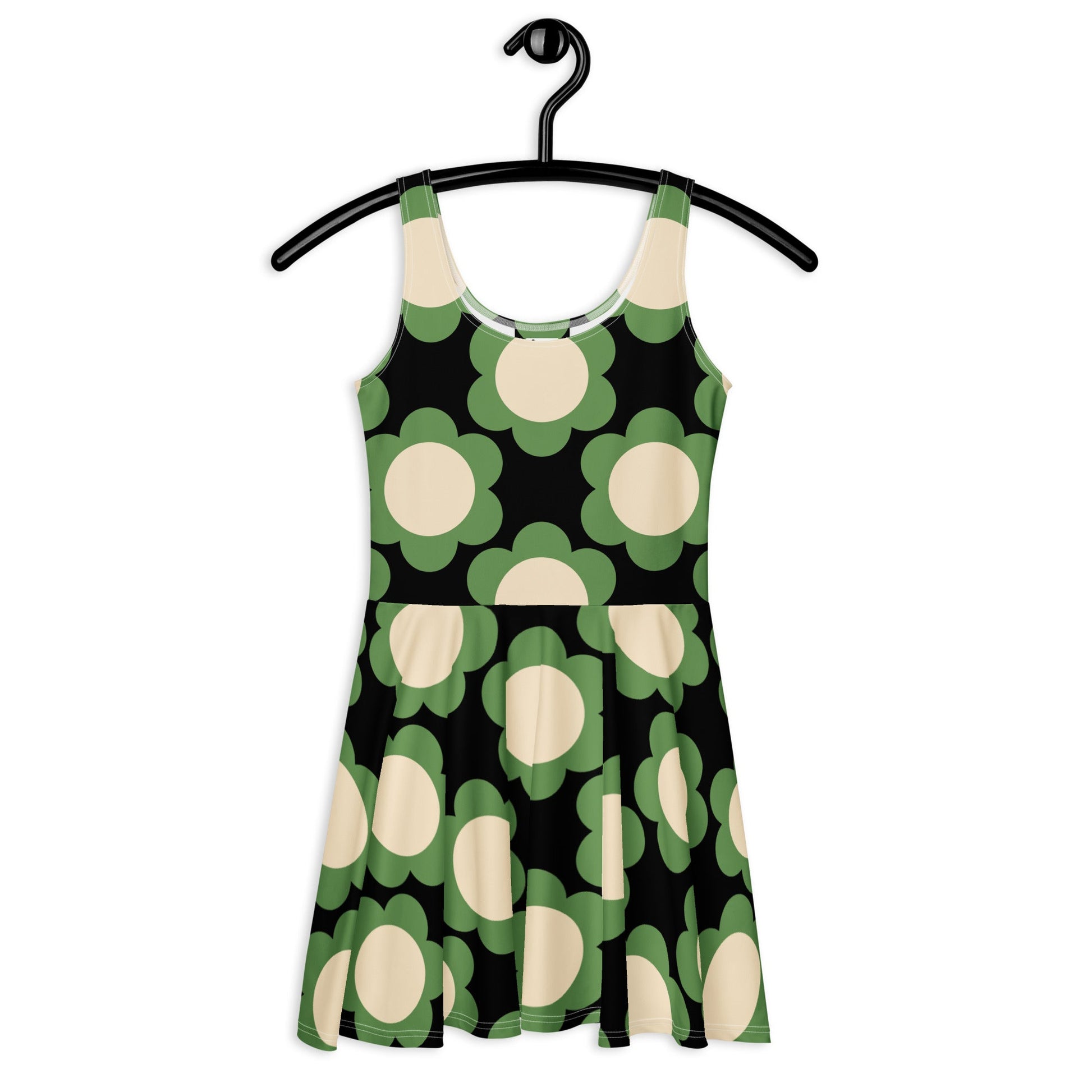 Skater dress - ELLIE green black - Classic floral print 3XL