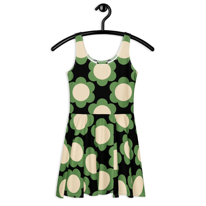 Skater dress - ELLIE green black - Classic floral print 3XL