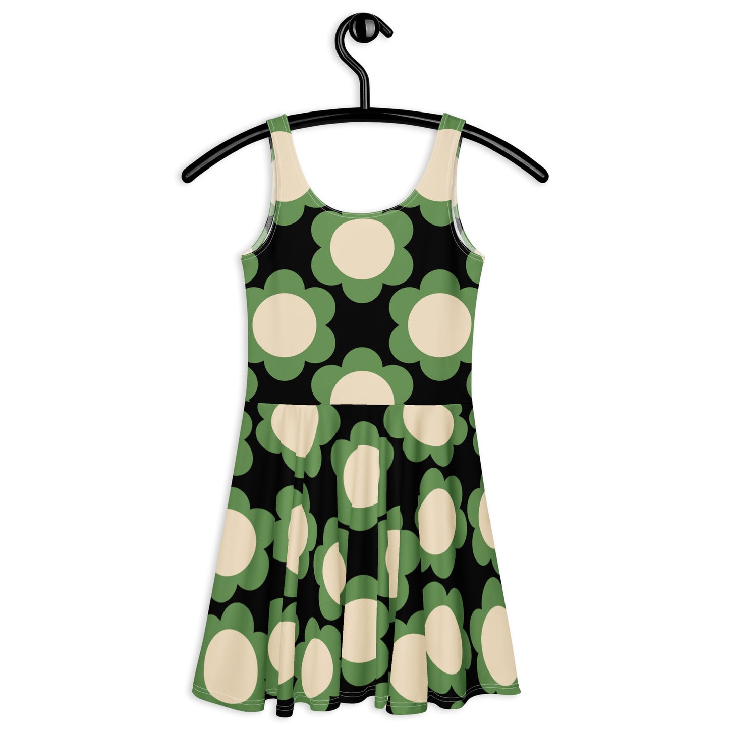 Skater dress - ELLIE green black - Classic floral print