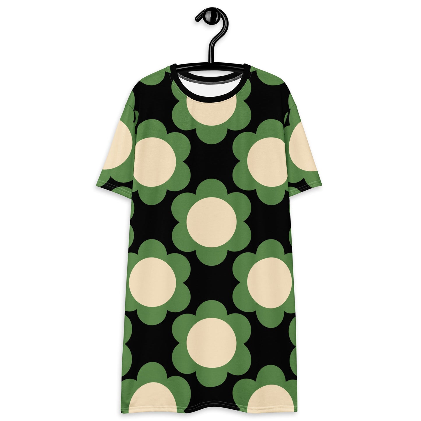 T-shirt dress - ELLIE green black - Classic floral print 3XL