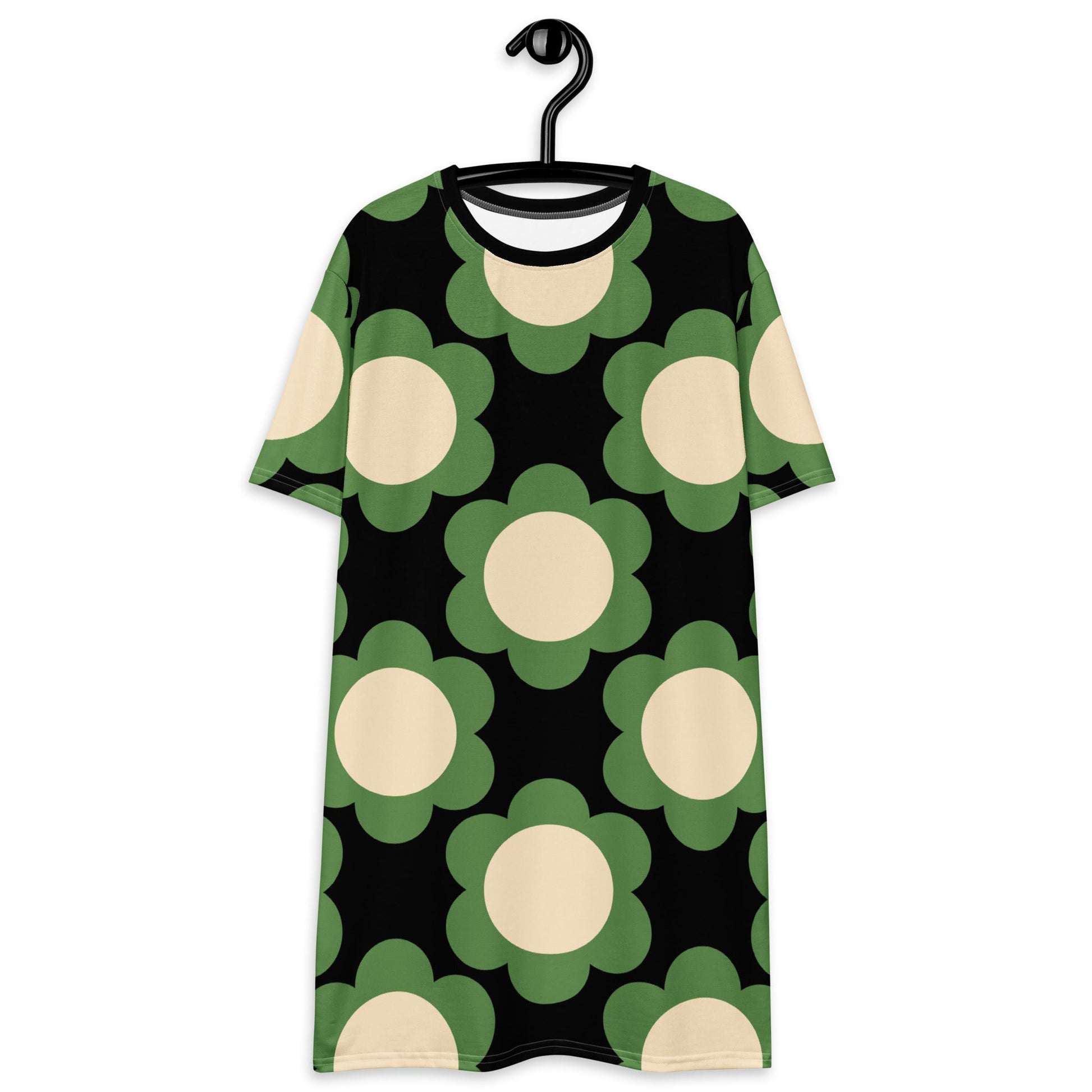 T-shirt dress - ELLIE green black - Classic floral print 3XL