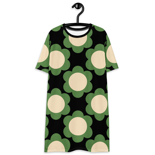 T-shirt dress - ELLIE green black - Classic floral print 3XL