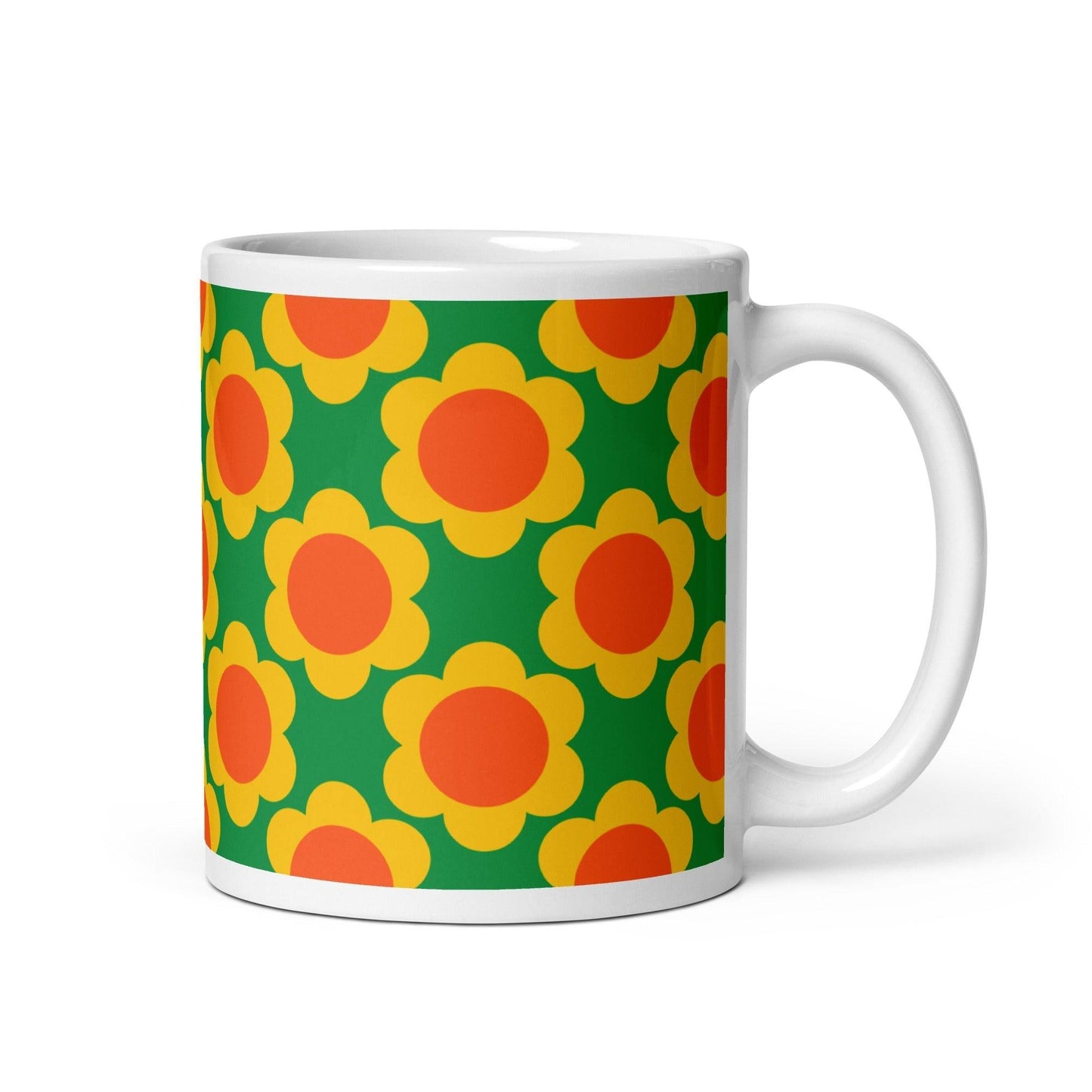Mug - ELLIE green - Classic floral print 11 oz