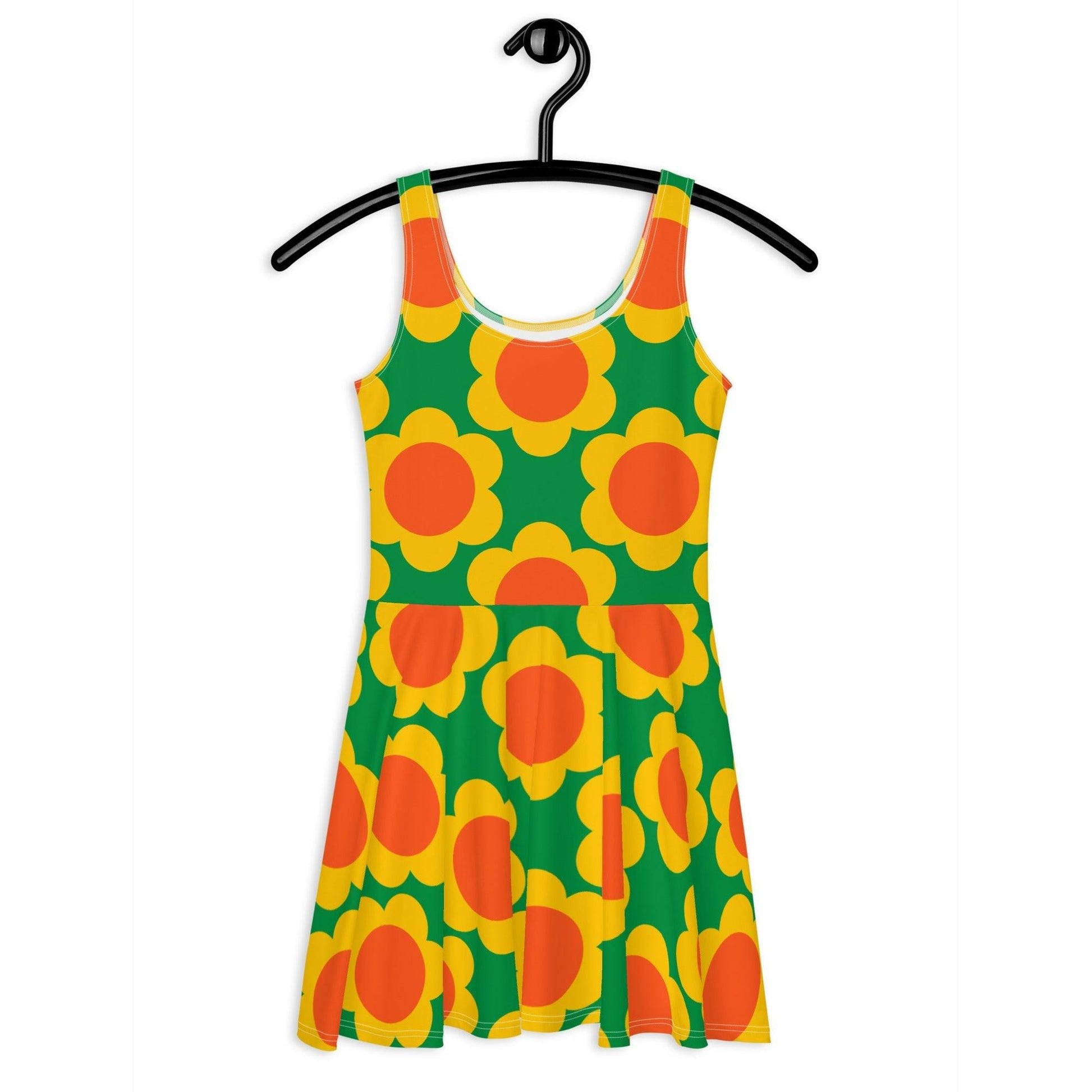 Skater dress - ELLIE green - Classic floral print 3XL