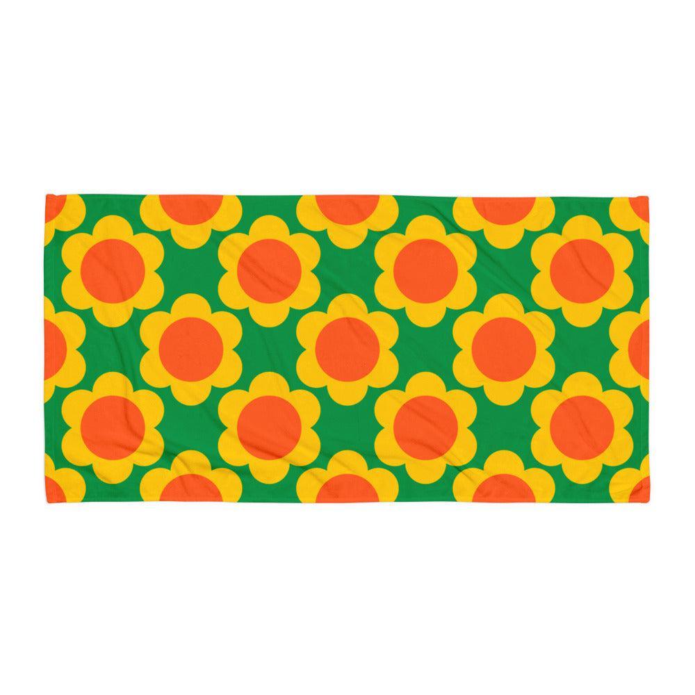Towel - ELLIE green - Classic floral print