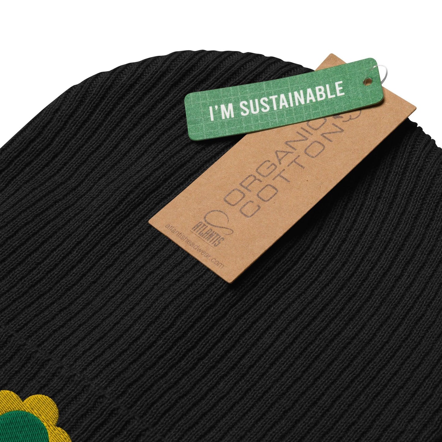 Beanie - ELLIE green yellow - Classic floral print