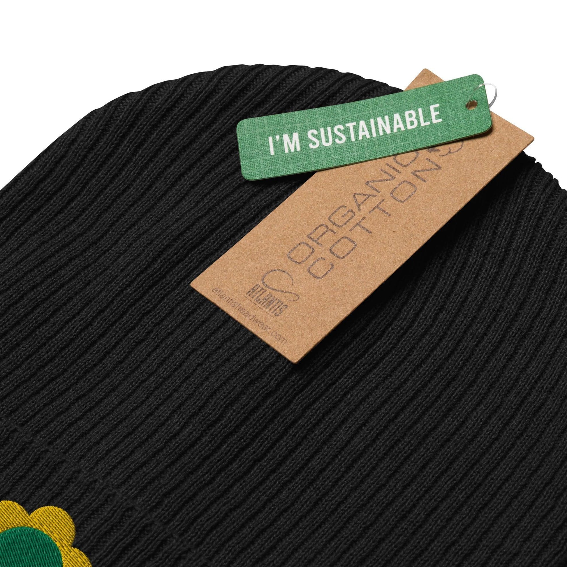 Beanie - ELLIE green yellow - Classic floral print