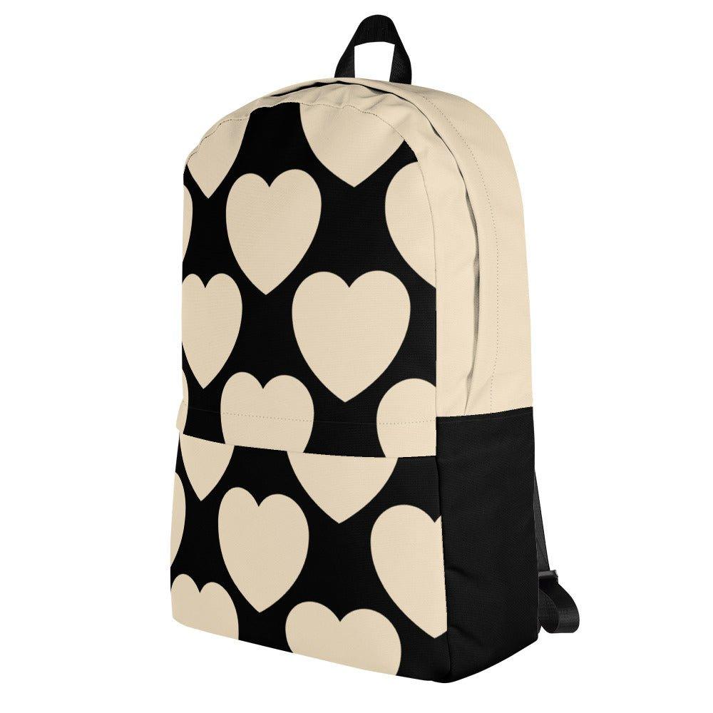 Backpack - ELLIE LOVE black - Bold heart print