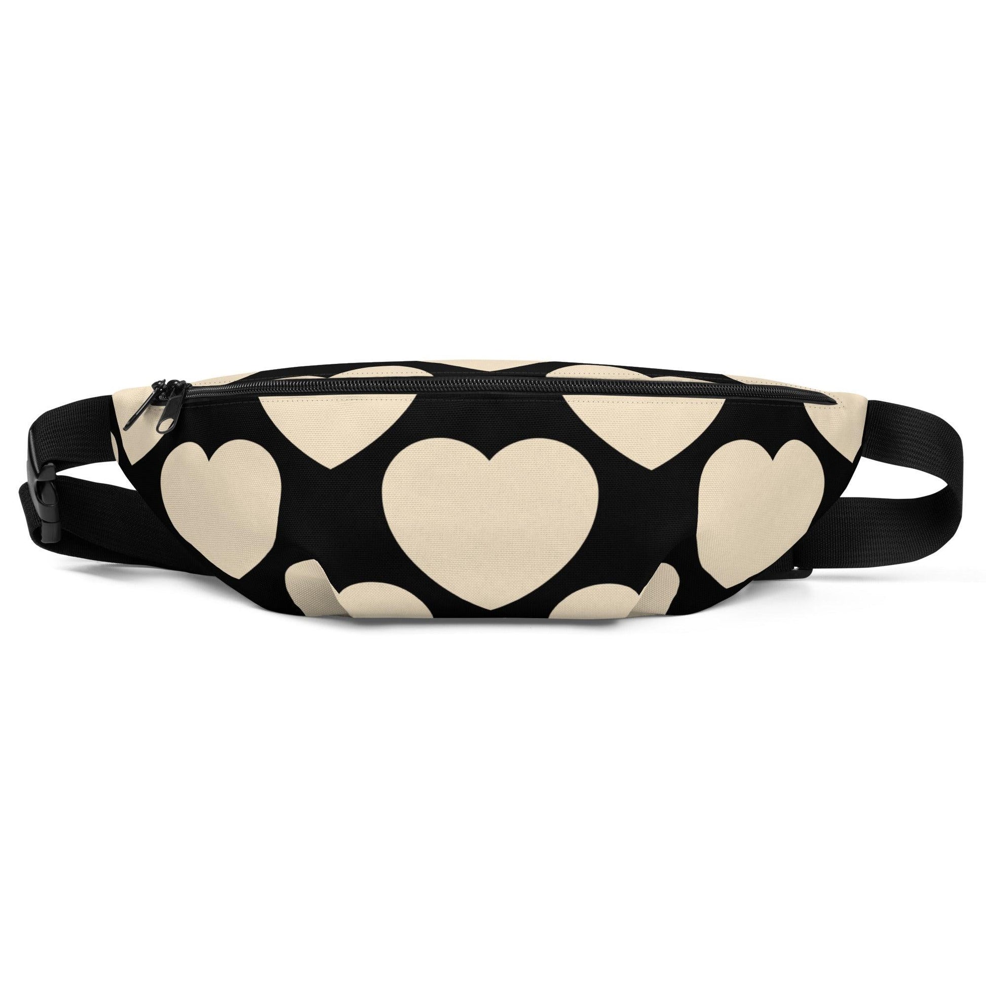 Fanny pack - ELLIE LOVE black - Bold heart print M