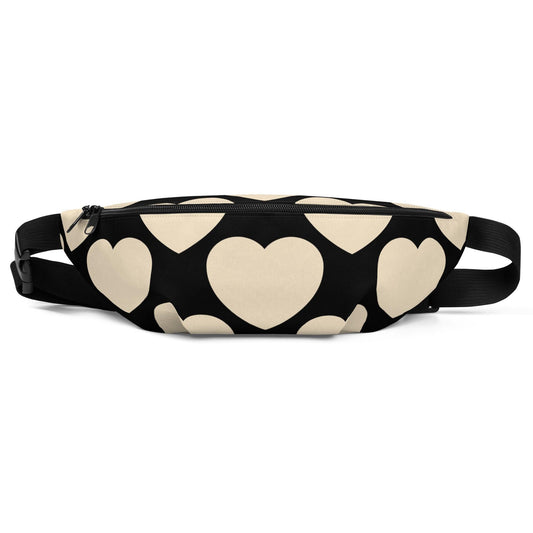 Fanny Pack - ELLIE LOVE black - Bold Heart Print
