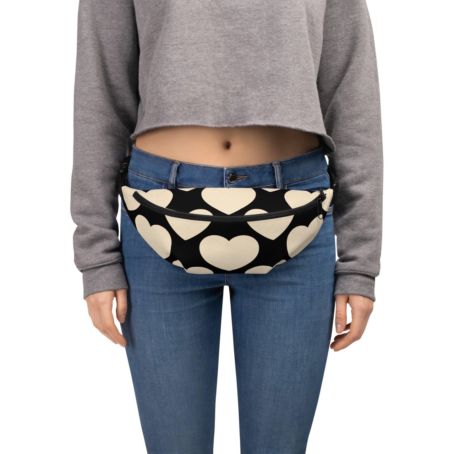 Fanny pack - ELLIE LOVE black - Bold heart print