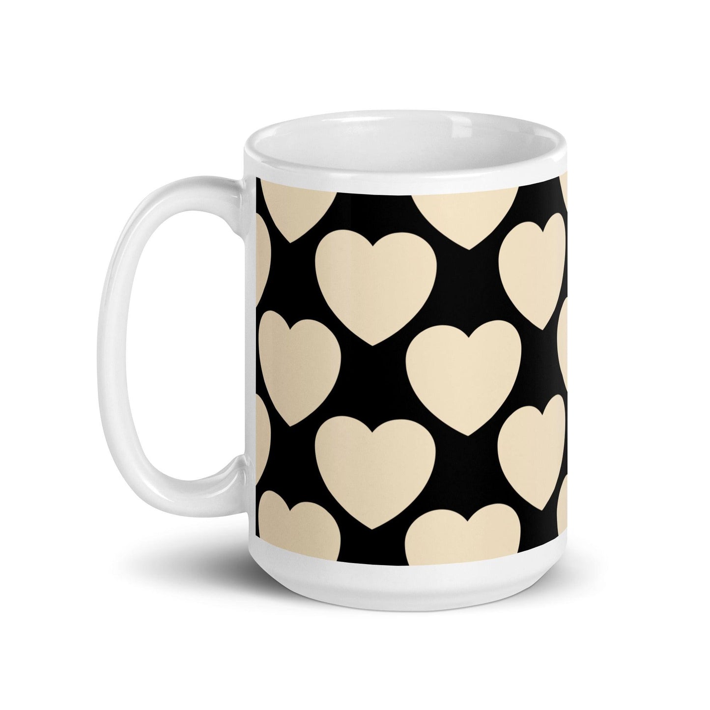 Mug - ELLIE LOVE black - Bold heart print