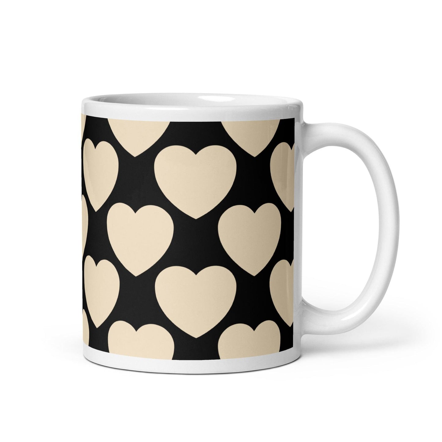 Mug - ELLIE LOVE black - Bold heart print