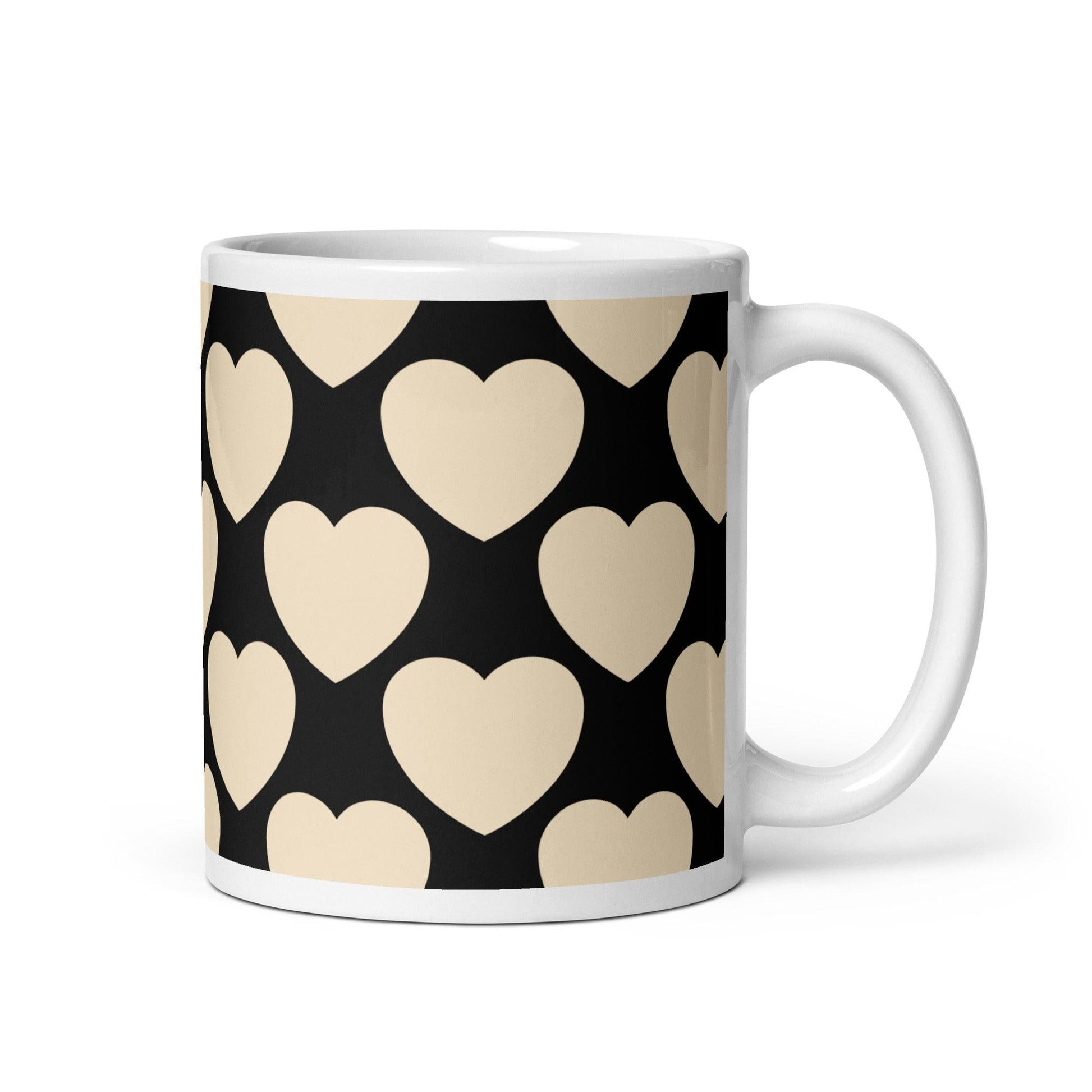 Mug - ELLIE LOVE black - Bold heart print