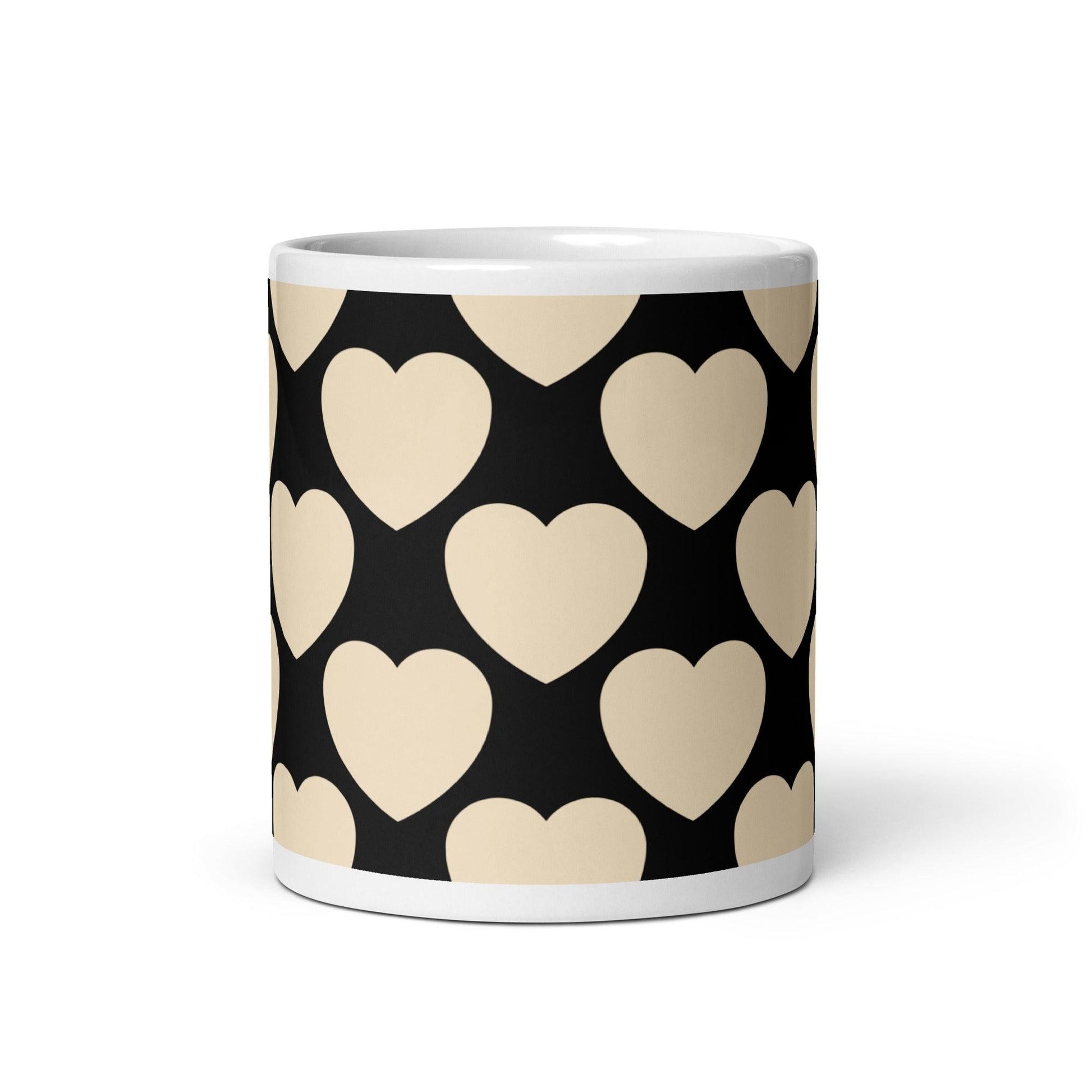 Mug - ELLIE LOVE black - Bold heart print 11oz