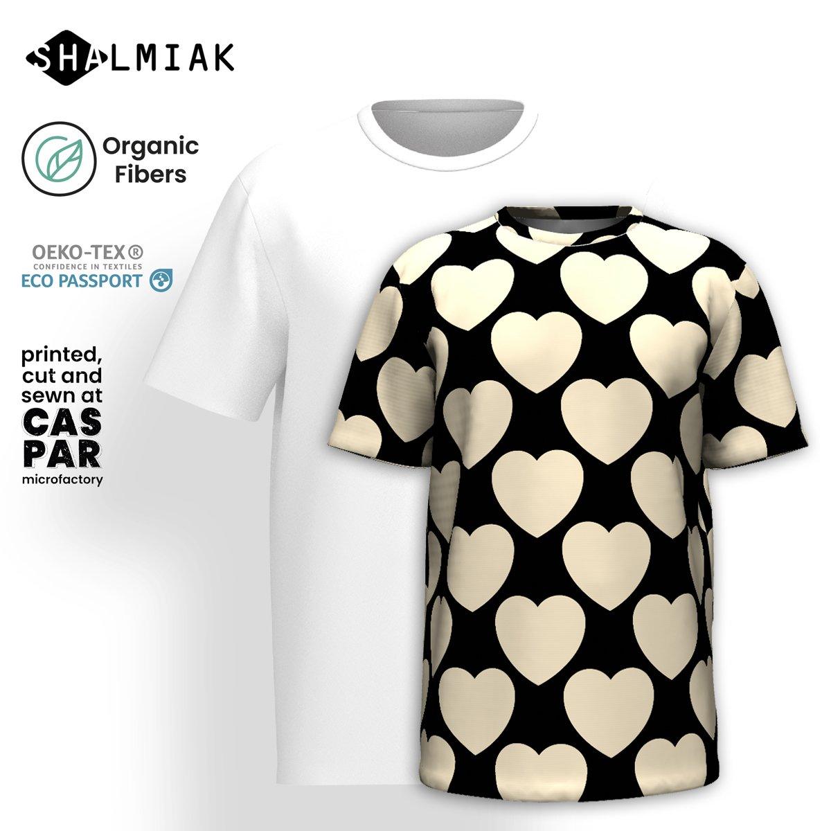 Organic cotton t-shirt - ELLIE LOVE black - Bold heart print