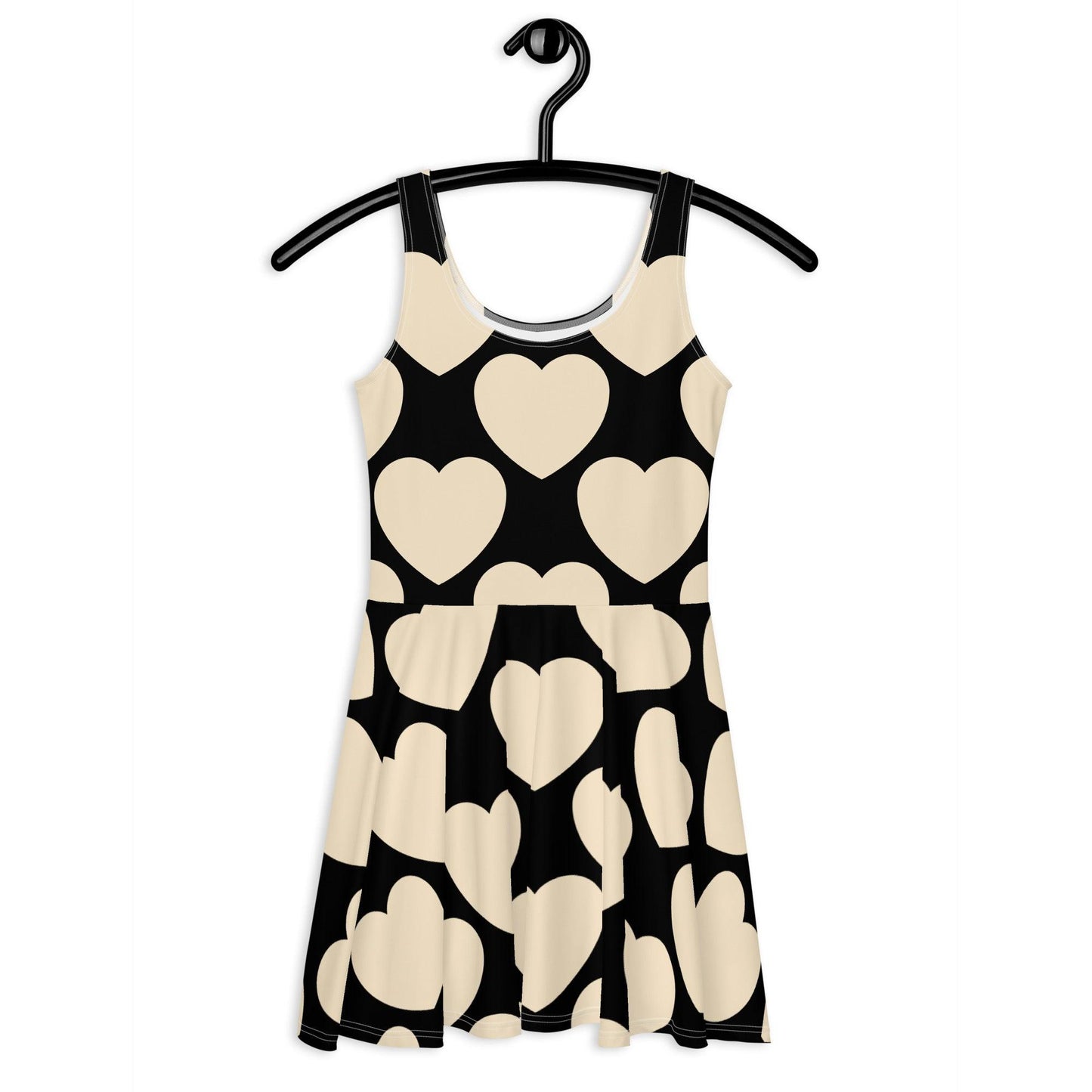 Skater dress - ELLIE LOVE black - Bold heart print 3XL